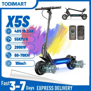 Scooter elettrici adulto TODIMART X5S Endurance 60-85 km 48V 18,2Ah, 2000W,50 km/h pieghevole, doppia assorbimento degli urti 1