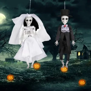 Halloween scheletro sposa e sposo decorazioni appese Bar Party Indoor Live Decoration Prank Haunted House puntelli 1