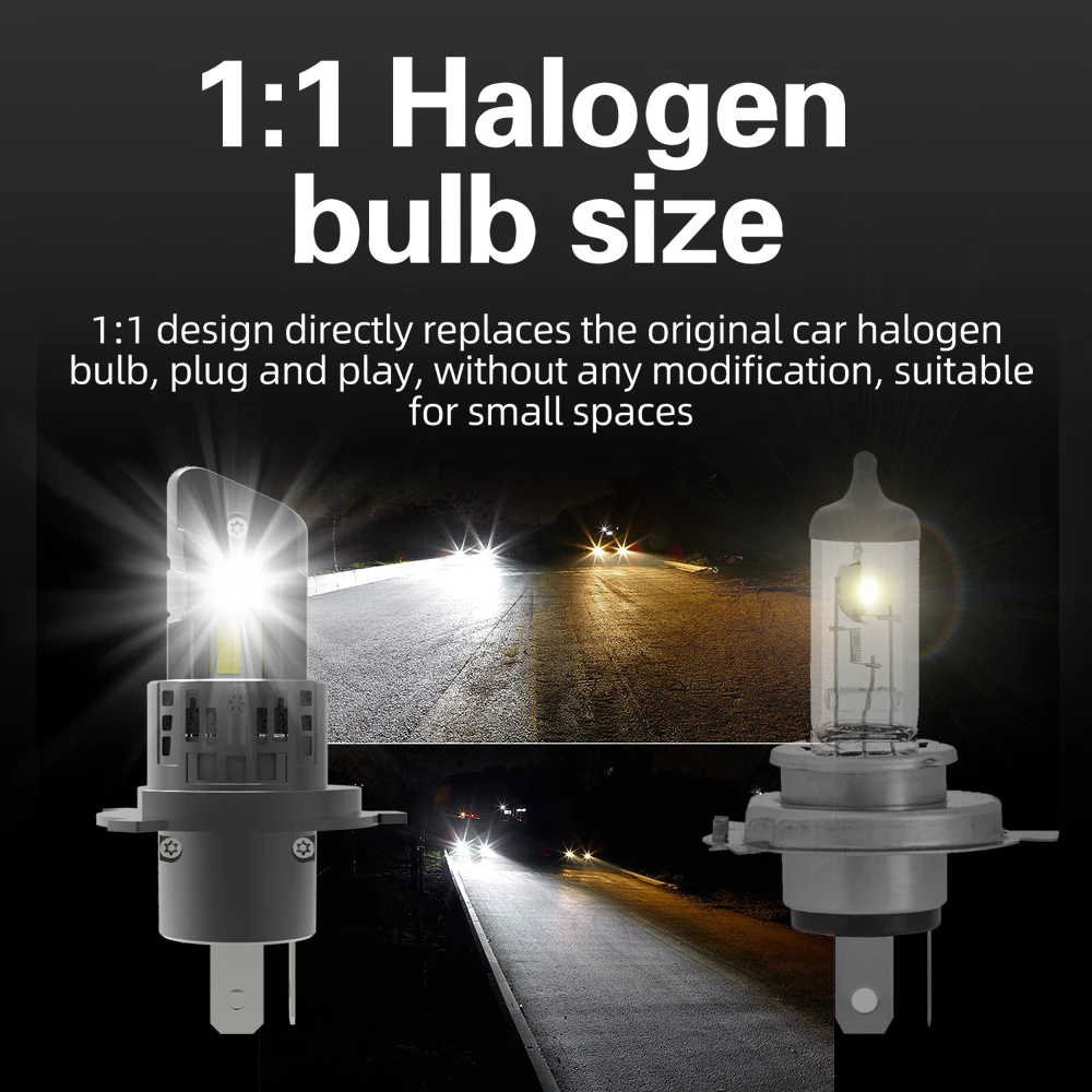 2x H4 HB2 9003 Faro A Led Canbus Nessun Errore Lampadina Per Auto Ad Alta Potenza Bianco Fendinebbia Diodo Lampada 12v 55w Per Dodge Calibre 2006 ~ 2023 6