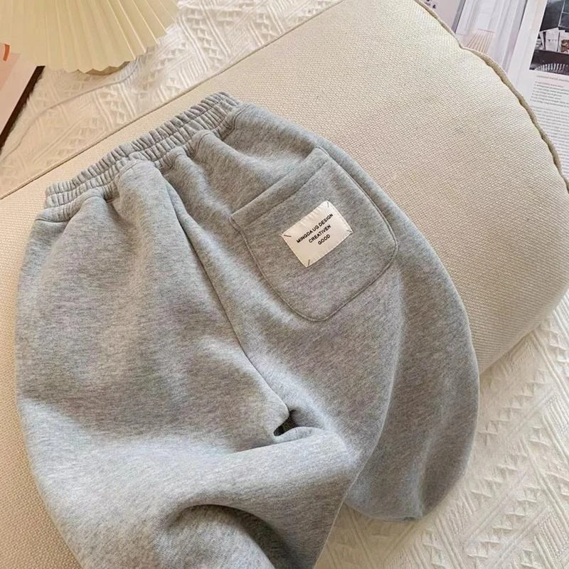 Pantaloni sportivi in peluche per ragazzi e ragazze autunno inverno Nuova edizione coreana Pantaloni per bambini a righe Pantaloni per ragazzi Vestiti invernali per ragazze 6