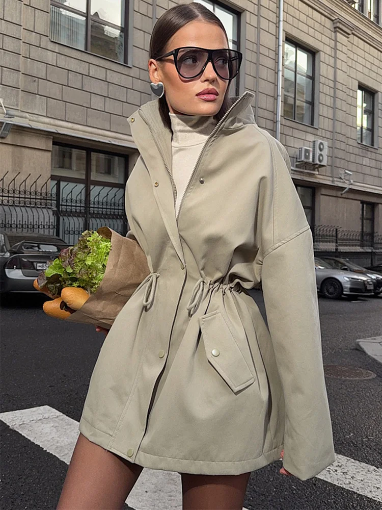 Trendix 2025 Giacca vintage autunnale Femme Winter Street Casual manica lunga cardigan a vita alta moda abbigliamento da lavoro cappotto retrò invernale 5