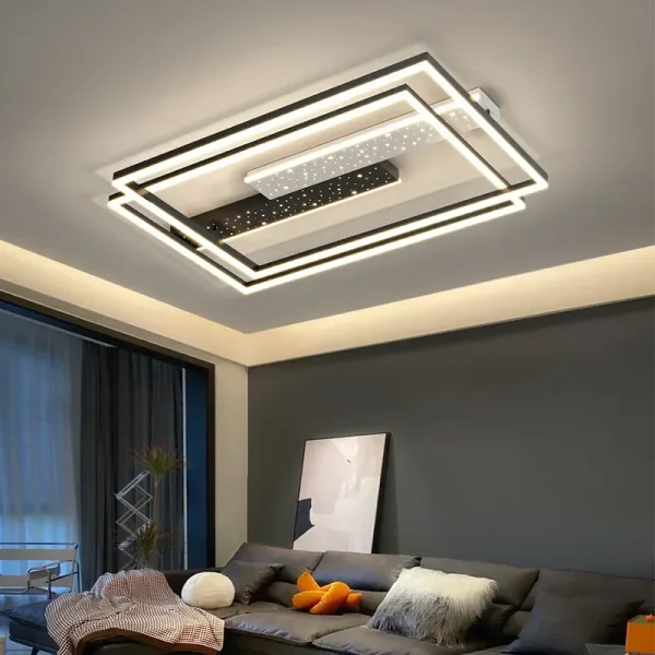 Lampada da soffitto a LED quadrata dal nuovo design moderno per soggiorno, sala da pranzo, cucina, tavolo alimentare, camera da letto, studio, decorazioni per la casa, illuminazione per interni 5