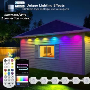 Luci esterne permanenti Smart RGBIC Eaves Light Festival di Natale Funziona con Alexa Google Assistant per la decorazione della festa in casa 1