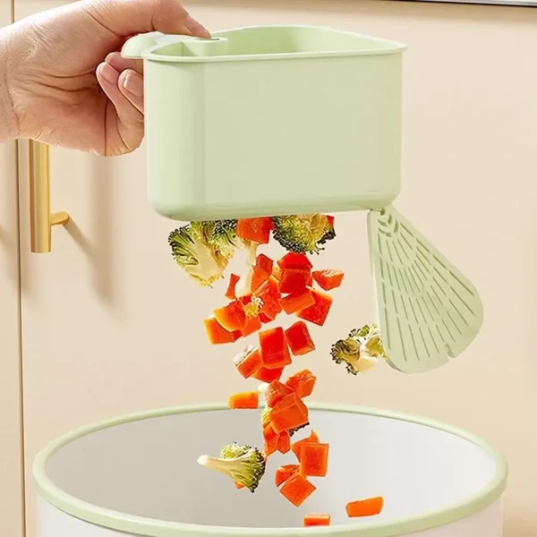 Cestello di scarico per lavello a ventosa Cestello per filtro per lavaggio frutta per uso domestico Cestello per lavello triangolare da cucina per rifiuti alimentari ﻿ 5