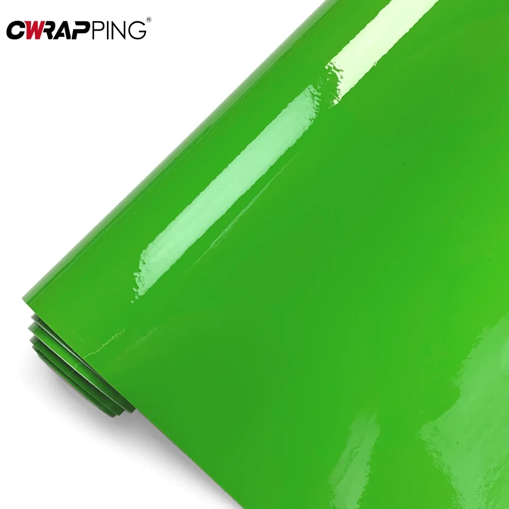 Adesivo per auto Vinile per moto Pellicola in carbonio impermeabile in PVC con rilascio d'aria per pellicole per carrozzeria Accessori auto per tuning verde mela 6