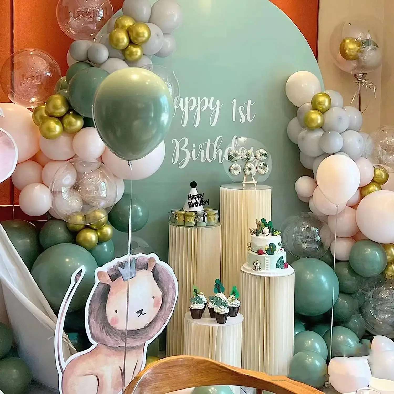 Carta cilindrica pieghevole Decorazione festival Sfondo Ornamento Torta nuziale Stand Tavolo da dessert Festa di compleanno Ramadan Decora 4