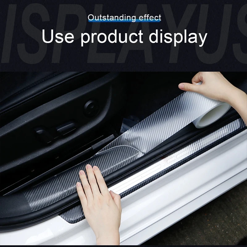 Adesivo per soglia della portiera dell'auto in fibra di carbonio 3D SEAMETAL pellicola protettiva antigraffio adesivi impermeabili resistenti all'usura 6