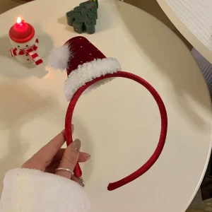 Fiocco di neve Buon Natale Fasce Fiocco Natale Cristallo Cappello da Babbo Natale Cerchio per capelli Vestire Copricapo Albero di Natale Fasce Festa 1