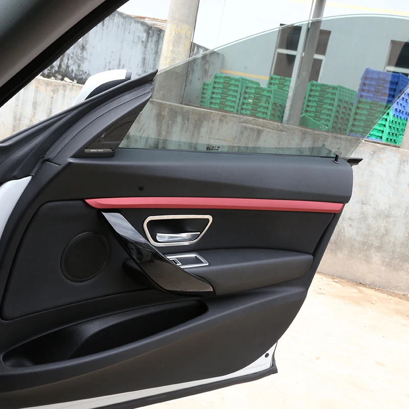 4 pezzi in fibra di carbonio ABS decorazione porta interna strisce Trim per BMW serie 3 GT F34 2013-2018 accessori 5