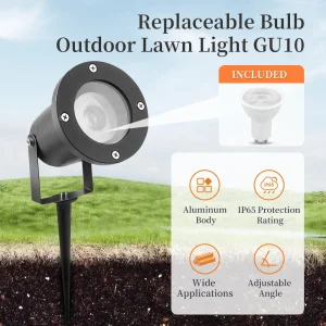 Lampada da giardino a LED per esterni GU10 Lampadina sostituibile Lampada da percorso Lampada da giardino impermeabile 85-265V Faretto paesaggistico Passerella Cortile 1