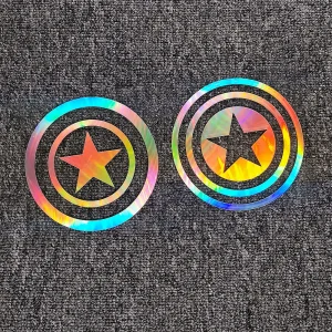 Adesivi per auto American O Captain Scudo rotondo Decorazione riflettente per tappo serbatoio carburante Parabrezza Porta Tronco Moto iPhone D2 1