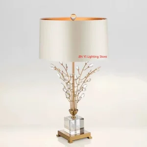 Lampada di design floreale con albero di cristallo di lusso nordico Lampada da scrivania decorativa moderna e minimalista per soggiorno, villa, sala espositiva 1