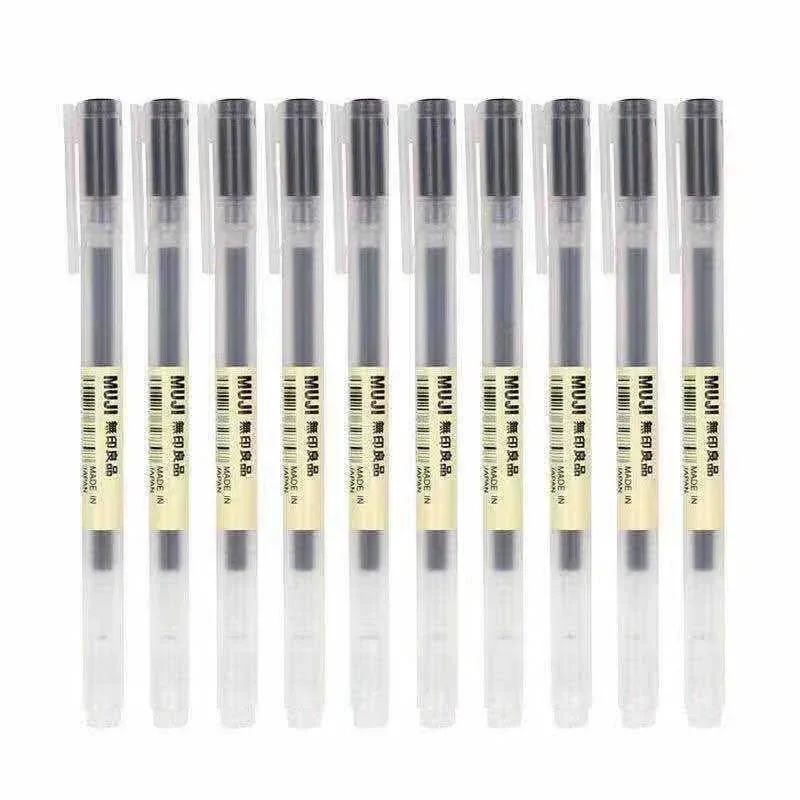 10-30 Pz/set 0.38/0.5mm Penna Gel Nero/Blu Inchiostro MUJIS Penne Scuola Forniture Per Ufficio di Cancelleria Studente Affari Firma Penna A Sfera 4