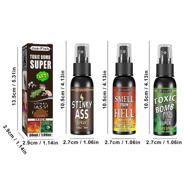 30ml scoreggia Spray scherzo scherzo plastica scoreggia Gag Spray forniture per feste Spoof odore Spray per adulti bambini Non tossici giocattoli divertenti di Halloween 6