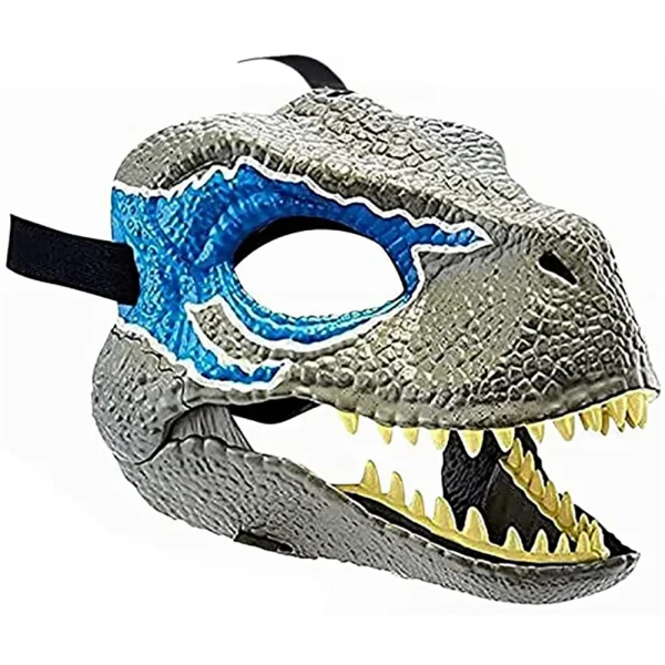 Maschera di Halloween maschera di dinosauro divertente maschera di Dino mascella mobile testa di dinosauro maschera per il viso bocca mobile puntelli Cosplay per feste 5