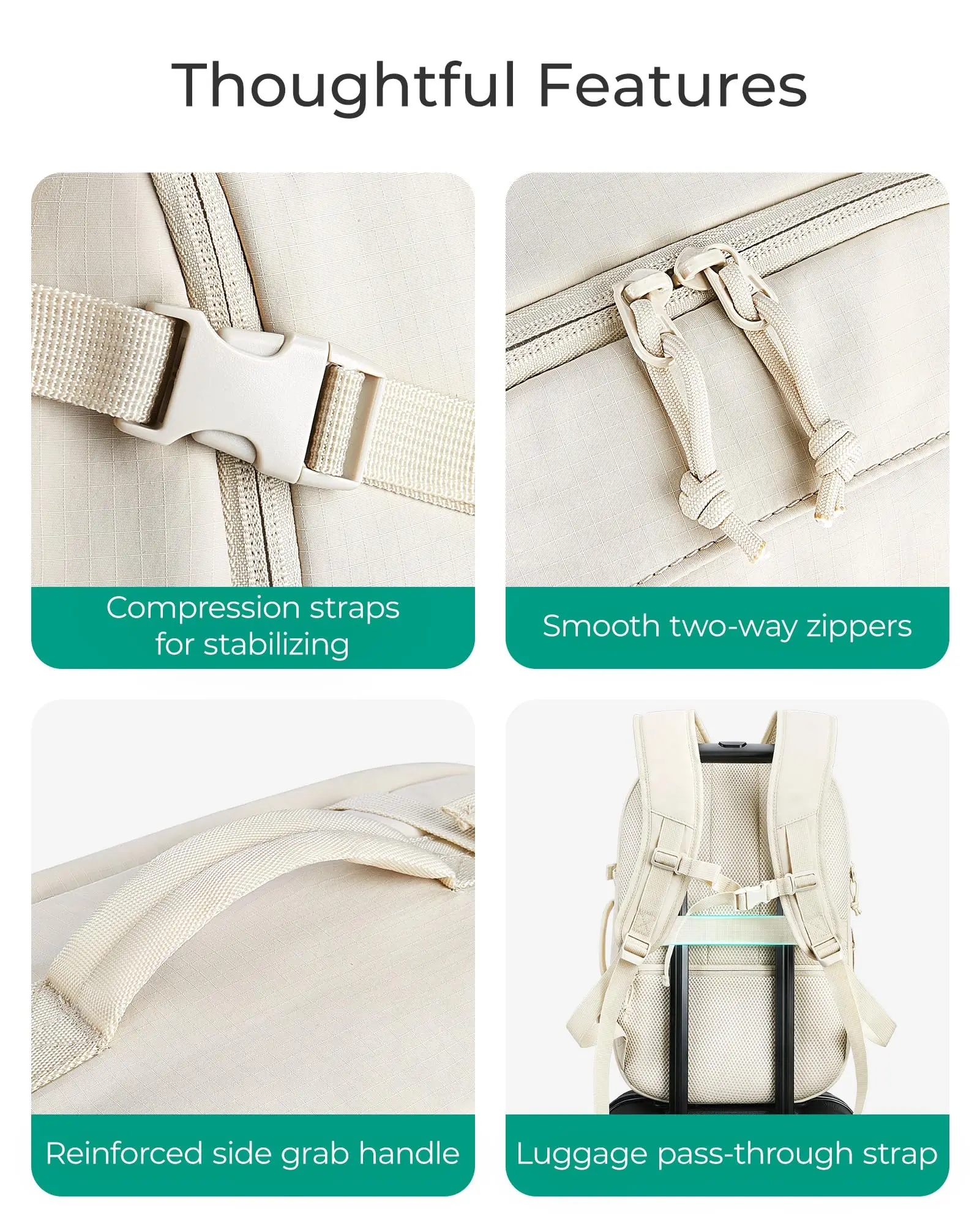 BAGSMART Zaino da viaggio per donna 30L Borsa da viaggio TSA approvata per il volo Zaino da viaggio resistente all'acqua Zaino da uomo 5