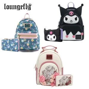 Mini zaino da 2 pezzi/set Loungefly Beauty & Beast Princess Belle Flowers bianco rosa 1