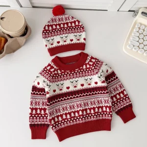 Nuovo maglione di cervo di Natale neonato neonata ragazzo lavorato a maglia autunno inverno maglione albero pullover top casual vestiti di Natale per bambini 1