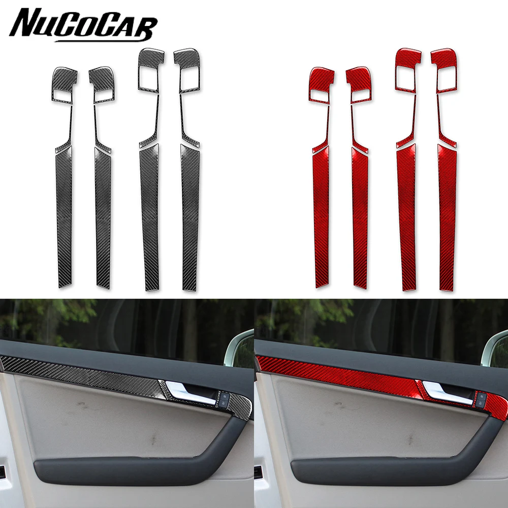 Per Audi A3 S3 8P 2006 2007 Porta In Fibra di Carbonio Maniglia Telaio Pannello di Rivestimento striscia Accessori Per Interni Auto Adesivi Decorativi 1