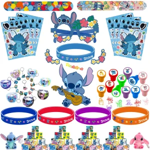 Lilo Stitch Bomboniere Portachiavi Francobolli Cannucce riutilizzabili Forniture per decorazioni di compleanno Riempitivi per calze natalizie di Halloween 1