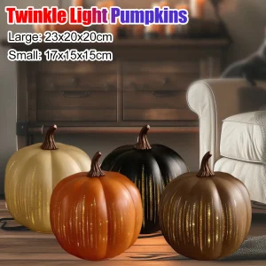 Lampada zucca di Halloween Luci a LED Zucche Luce scintillante con timer Lucine Illuminazione natalizia Decorazioni per la casa di Halloween 1