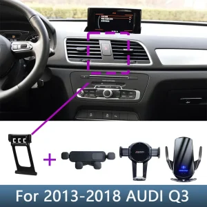 Per AUDI Q3 2013 2014 2015 2016 2017 2018 Supporto per telefono per auto Speciale staffa fissa Base di ricarica wireless Accessori interni 1