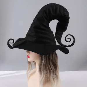 Cappello da strega di Halloween cappello da strega nero classico da donna per adulti per Halloween accessorio per feste in Costume di carnevale fantasia 1