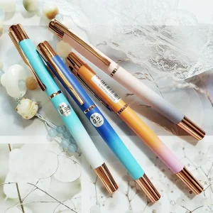 LUOSHI Studente Penna EF 0.38MM 0.5F Pennino Sostituibile Sacchetto di Inchiostro Gradiente in Metallo Mezza Punta Scrittura Liscia Stabile Forniture di Cancelleria 1