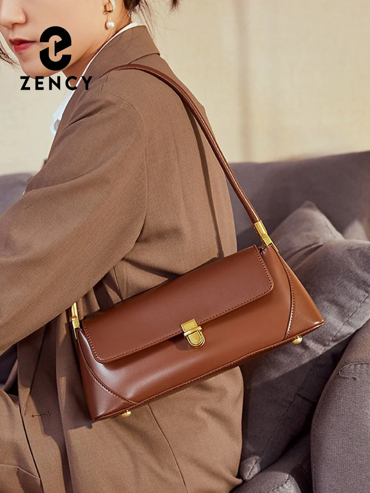 Zency borse firmate di fascia alta moda donna borsa a tracolla in pelle borse stile francese borsa ascellare da donna chiusura con cerniera per appuntamenti 2