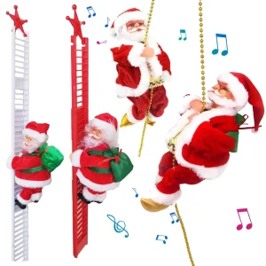 Arrampicata elettrica Babbo Natale Giocattolo natalizio Decorazione natalizia Scaletta Ornamento di Babbo Natale Regalo per bambini Mall Vetrina per feste 1
