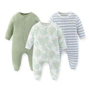 Kiddiezoom 3 Pz/lotto Autunno Inverno Unisex Moda Manica Lunga Baby Boy Girl Pagliaccetto 100% Cotone Morbido Neonato Tute Abbigliamento 1