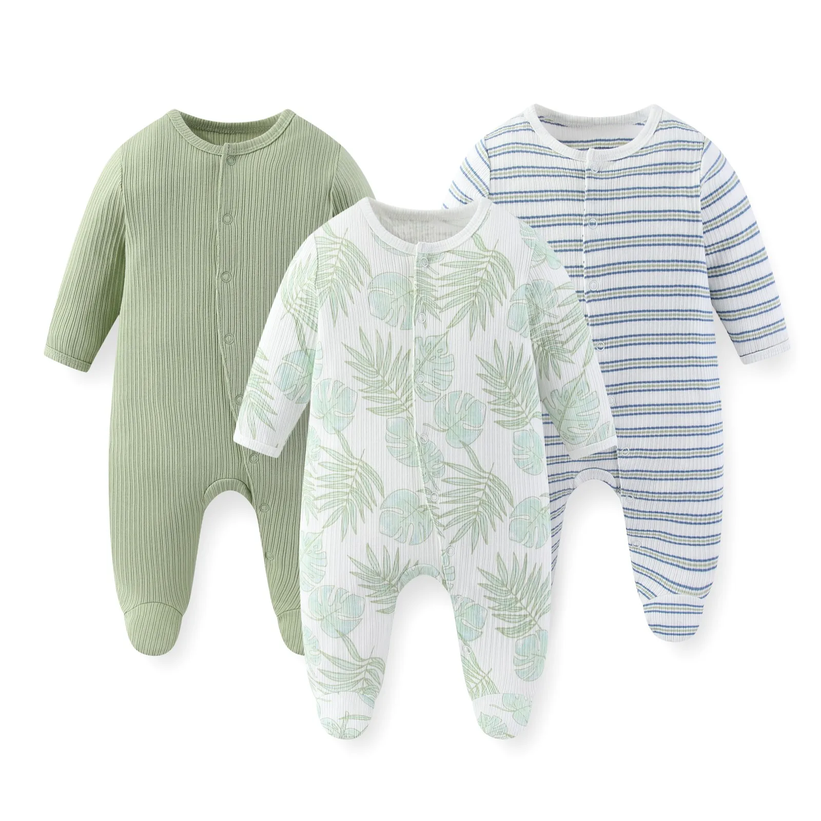 Kiddiezoom 3 Pz/lotto Autunno Inverno Unisex Moda Manica Lunga Baby Boy Girl Pagliaccetto 100% Cotone Morbido Neonato Tute Abbigliamento 1