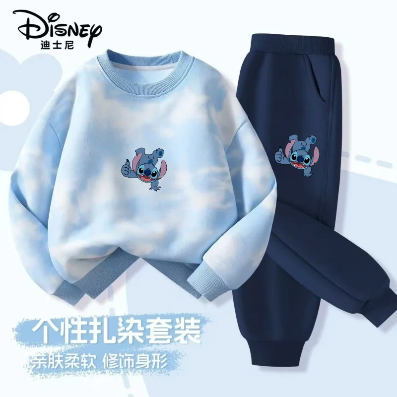 Autunno Neonata Ragazzo Vestiti Set Bambini Disney Stitch Stampa Tie-Dye Top e Pantaloni Fondo Due Pezzi Vestito di Cotone Tuta 6