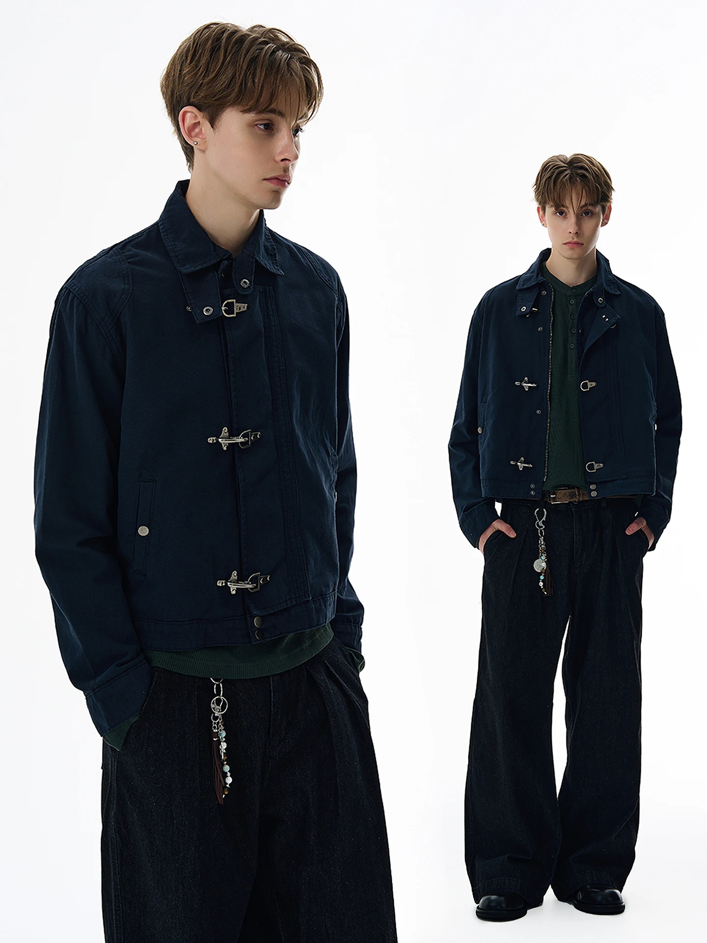 Nuovi cappotti da uomo in stile coreano tinta unita risvolto cerniera patchwork tessuto scamosciato casual tutto-fiammifero semplici giacche maschili 2