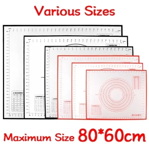 Oversize 60/70/80cm Tappetino da forno in silicone Rotolamento Impastare Pad Strumenti per pasticceria Crepes Pizza Impast Tappetino in silicone antiaderente per la cucina 1