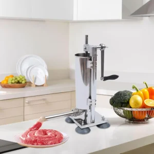 Riempitrice per salsicce verticale manuale in acciaio inossidabile con 7 tubi in PE e 4 tubi in acciaio inossidabile 1