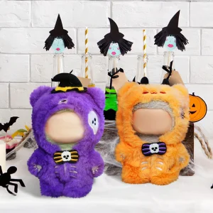 Costume di Halloween per bambola in vinile da 12 cm, carino zucca di Halloween, diavolo, fantasma, stampa, costume per bambola, vestiti per bambole di peluche di moda 1