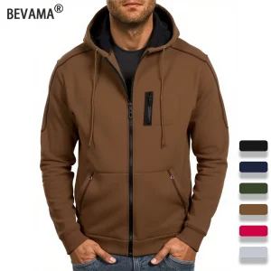 Autunno Uomo Cappotti con cappuccio Giacca a maniche lunghe Casual Chiusura con cerniera Felpa con cappuccio Slim Fit Streetwear Abbigliamento sportivo Abbigliamento maschile 1