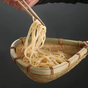 Bambù tessitura colino cucina bambù paletta drenante cesto di bambù setaccio di riso paletta cesto di frutta organizzatore di immagazzinaggio della cucina 1