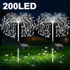 Garden Decor Solar Pathway Lights 200LED Outdoor Waterproof Firework Fairy Lights for Patio Lawn Yard Walkway 1