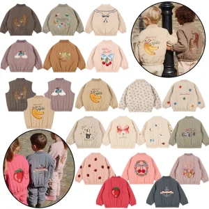 25 Inverno KS Ragazze del bambino Paillettes Caldo Cotone Pile Cappotti Bambini Giacca di lana d'agnello Ragazzi Ricamo Cappotto Bambini Tuta sportiva Vestiti 1