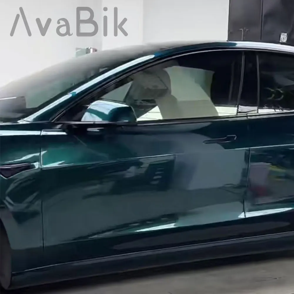 30/50 centimetri di Alto Lucido Verde Mezzanotte Vinile Proteggere Pellicola Auto Adesivo Senza Bolle Car Body Cambia Colore Adesivi Accessori Auto 6