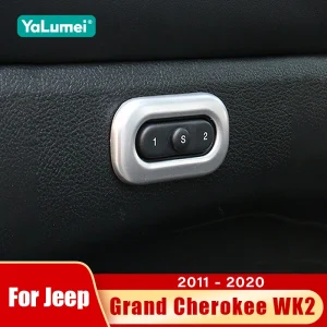 Per Jeep Grand Cherokee WK2 2011 2012 2013 2014 2015 2016 2017 2018 2019 2020 Seggiolino auto Pulsante di memoria Copertura Trim Accessori 1