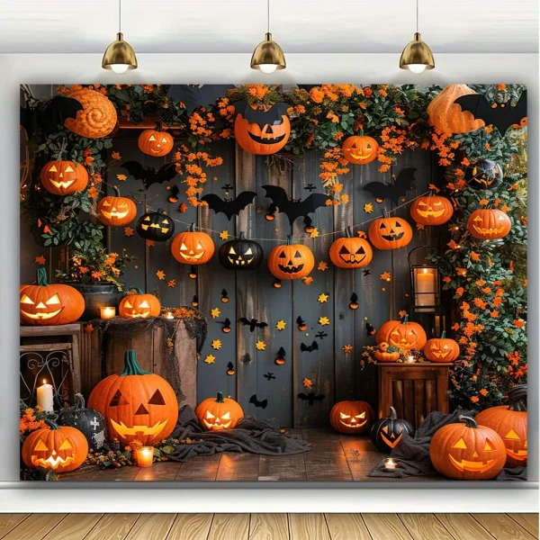 Fondali in legno autunnale per zucca fattoria di Halloween grazie dando striscioni di sfondo in legno marrone per pareti decorazioni per feste Banner 2