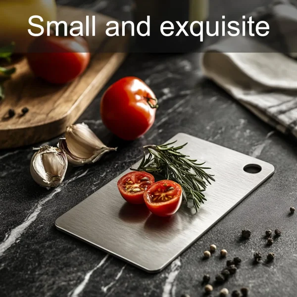 Taglieri In Titanio Per Cucina Tavoletta In Acciaio Inossidabile 304 Spessa Doppia Faccia Di Qualità Alimentare Portatile Per Tagliare Frutta E Carne Tagliare Strumenti Materiale Resistente Resistente al Calore Scelta 5