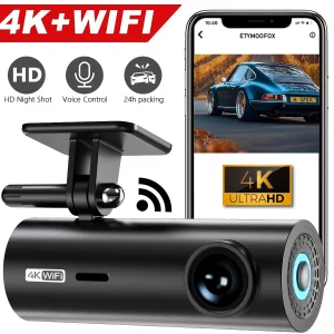Dashcam per auto Scatola nera Videoregistratori di guida 4K WiFi Mini telecamera frontale Dash Cam 24 ore Monitor di parcheggio Telecamera di registrazione per auto 1