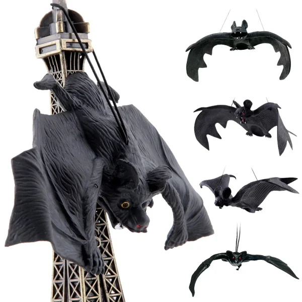 Ornamenti per pipistrelli da appendere di Halloween - Simulazione realistica Decorazioni per feste natalizie Puntelli da appendere per casa stregata per l'atmosfera spettrale 2