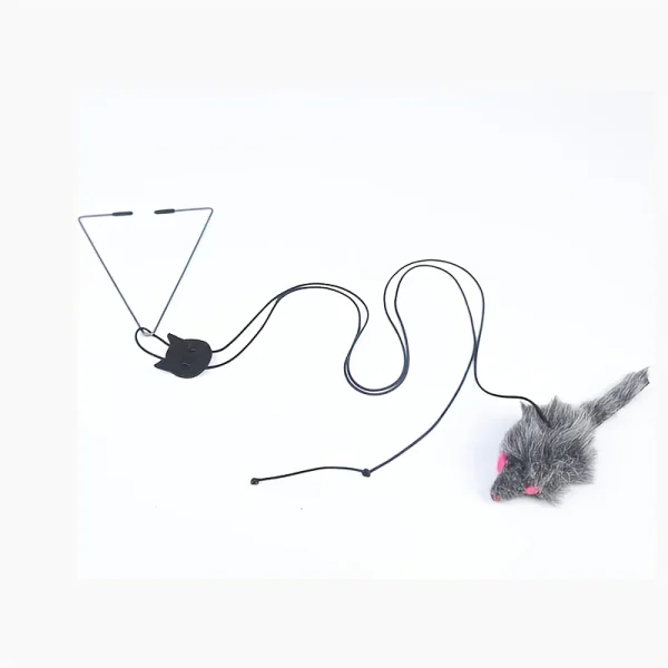 Giocattolo interattivo per gatti da appendere alla porta con teaser per topi neri: diventa e esercita il tuo giocattolo per gatti per gatti da interni 6