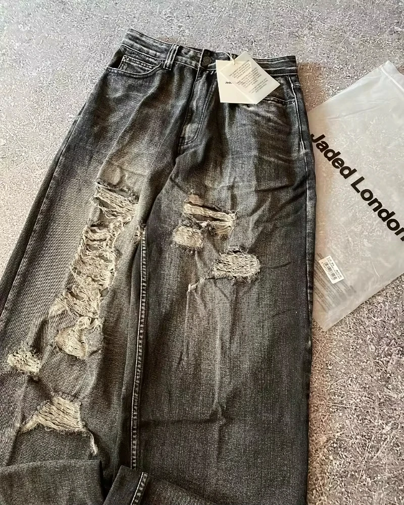 Streetwear New Fashion Jeans larghi con stampa oversize Donna Y2K Harajuku Hip Hop Pantaloni larghi a vita alta gotici vintage 5