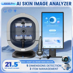 2025 Nuovo aggiornamento X5 AI Intelligenza artificiale Rilevatore di analisi della pelle del viso profondo Test dei follicoli Lente d'ingrandimento per analisi della pelle 1